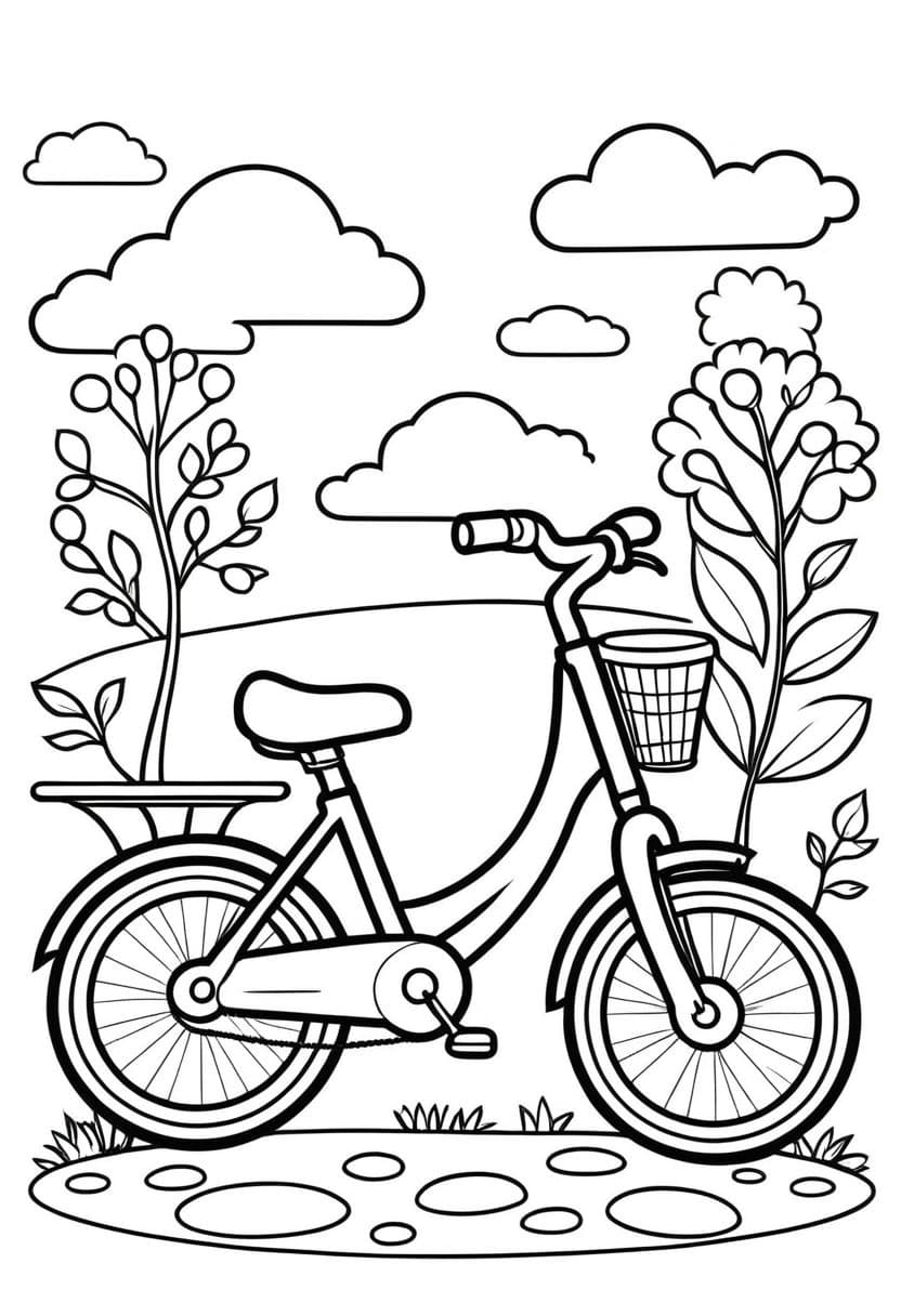 Bike Ride Adventure — free printable coloring page to download and print