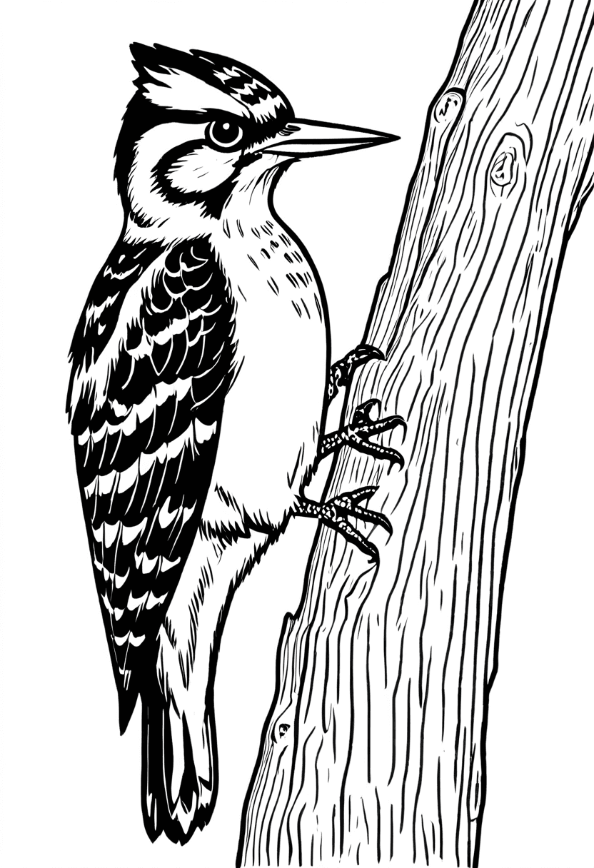 Bird Watching — free printable coloring page to download and print