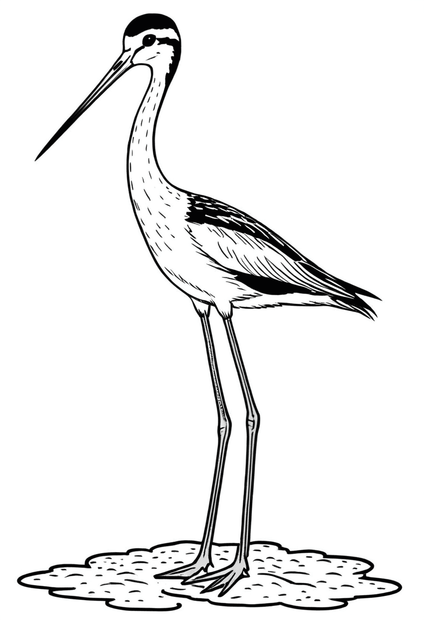 Bird in Sand — free printable coloring page to download and print