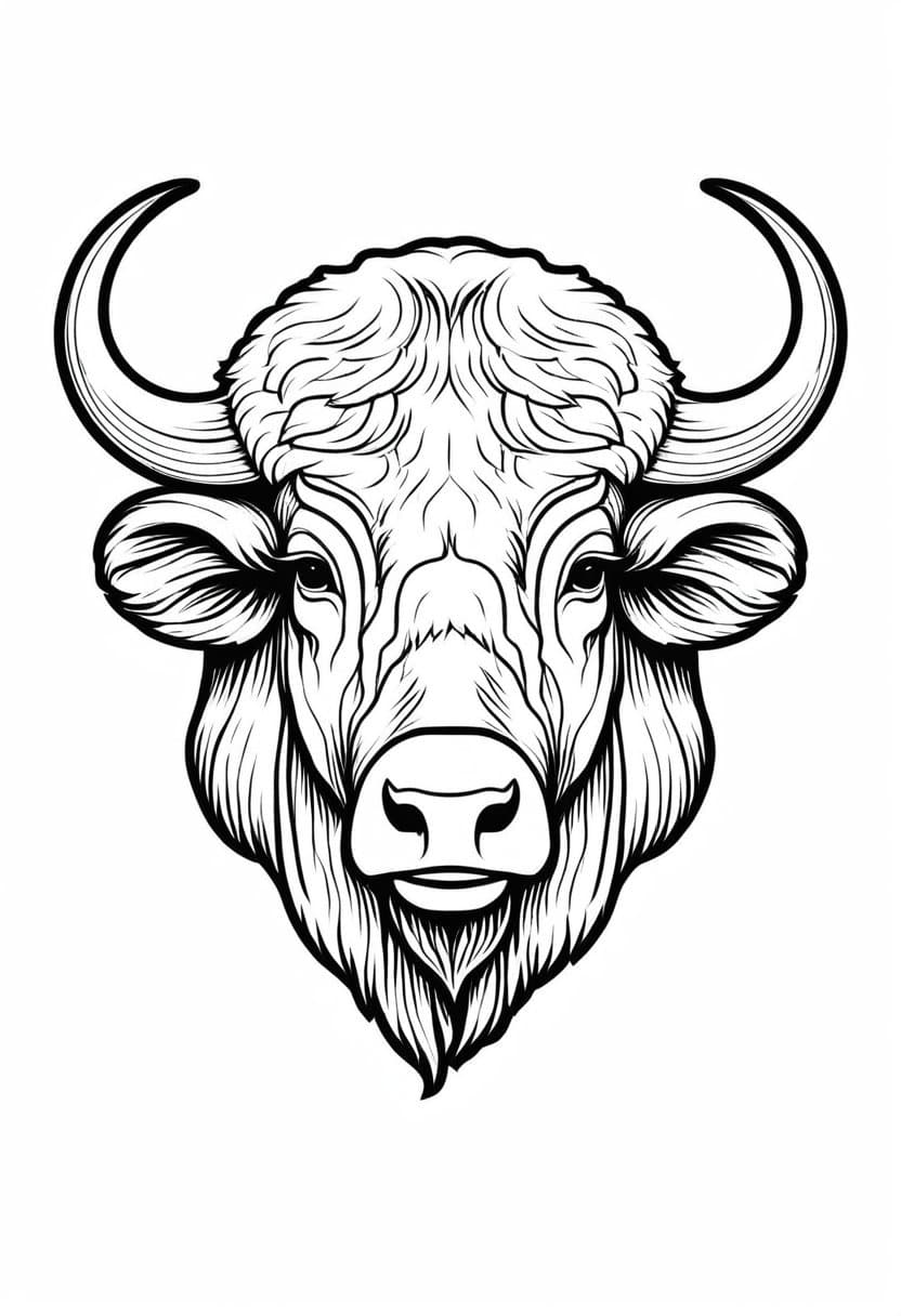 Bison Logo Design — free printable coloring page to download and print