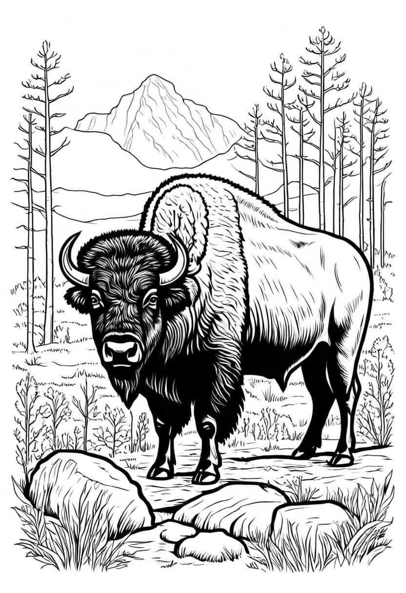 Bison of the North — free printable coloring page to download and print