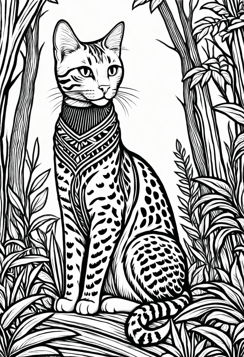 Black Panther in the Jungle — free printable coloring page to download and print