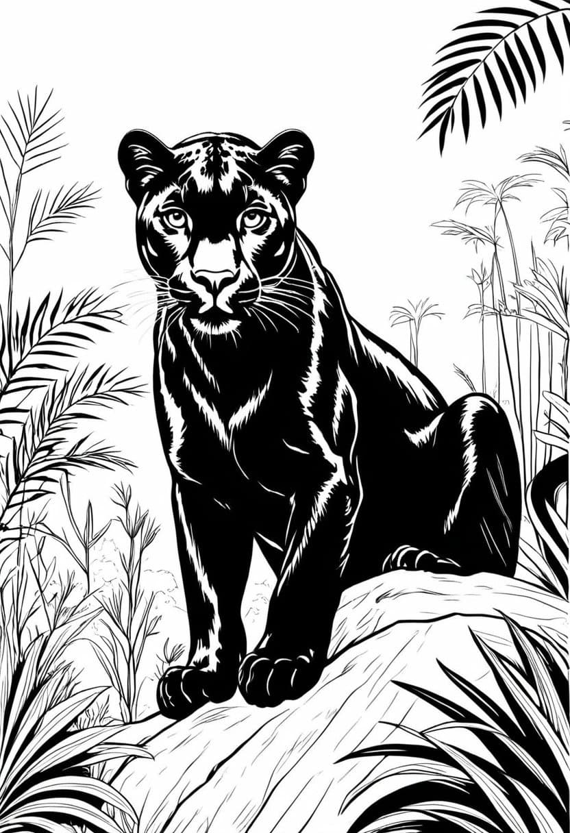 Black Panther Image — free printable coloring page to download and print