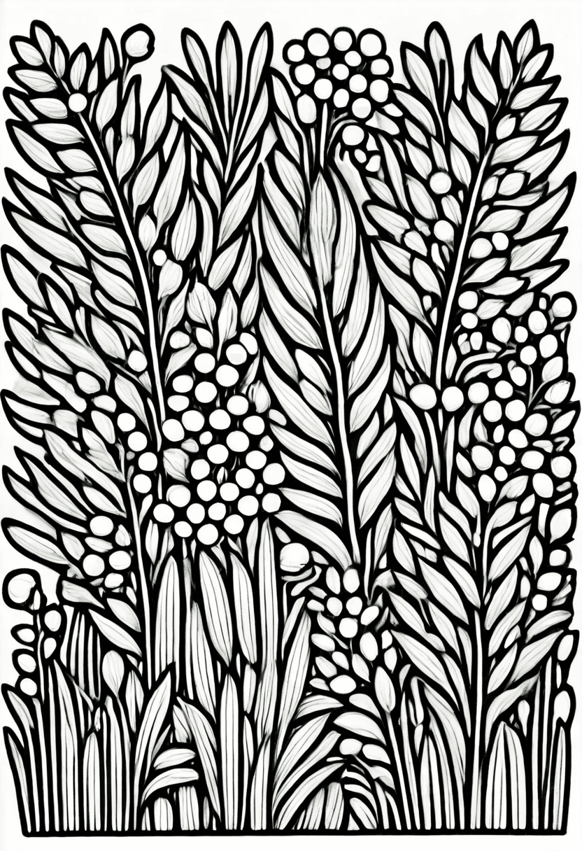 Botanical Art Display — free printable coloring page to download and print