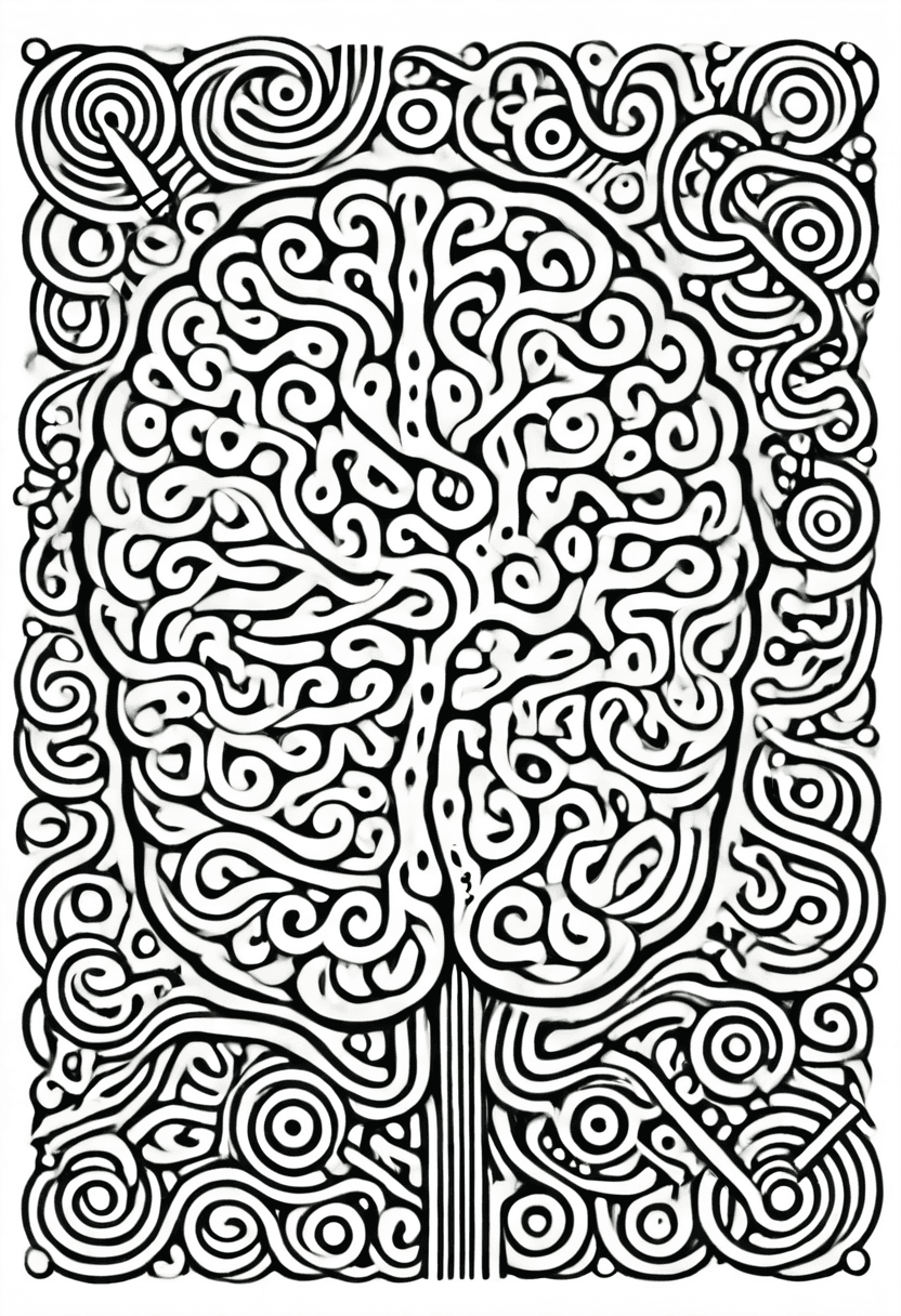 Brain Pattern Art — free printable coloring page to download and print