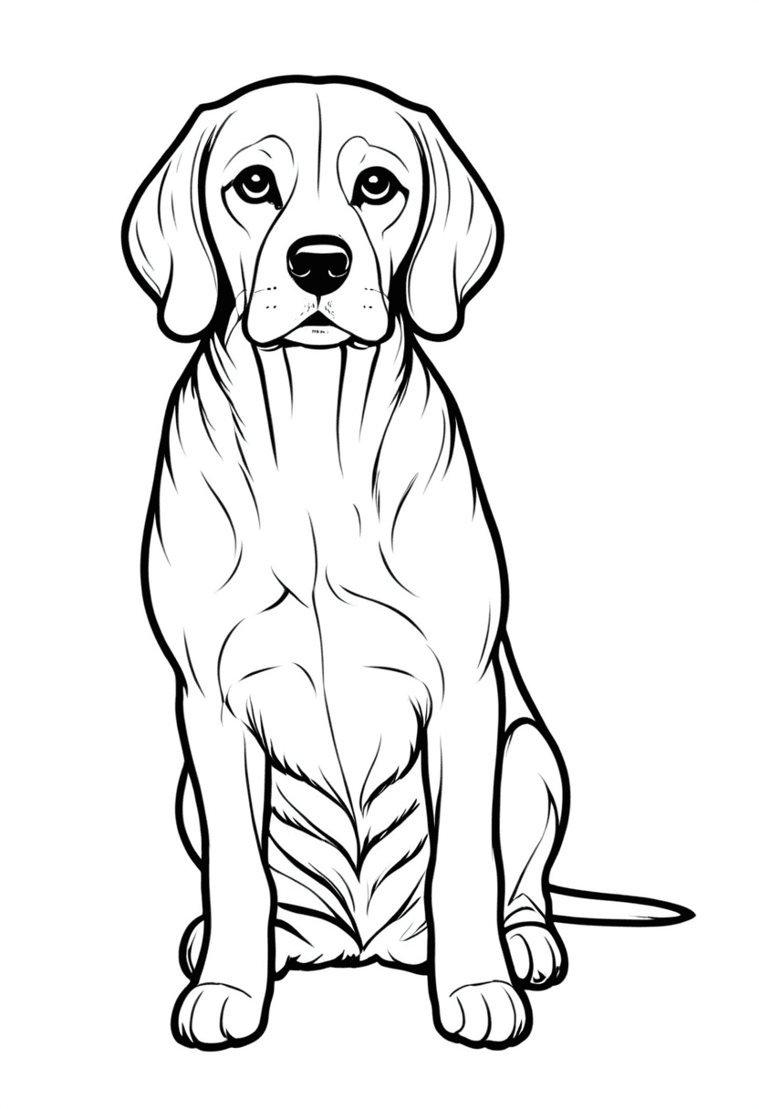 Brown Puppy Cartoon — free printable coloring page to download and print