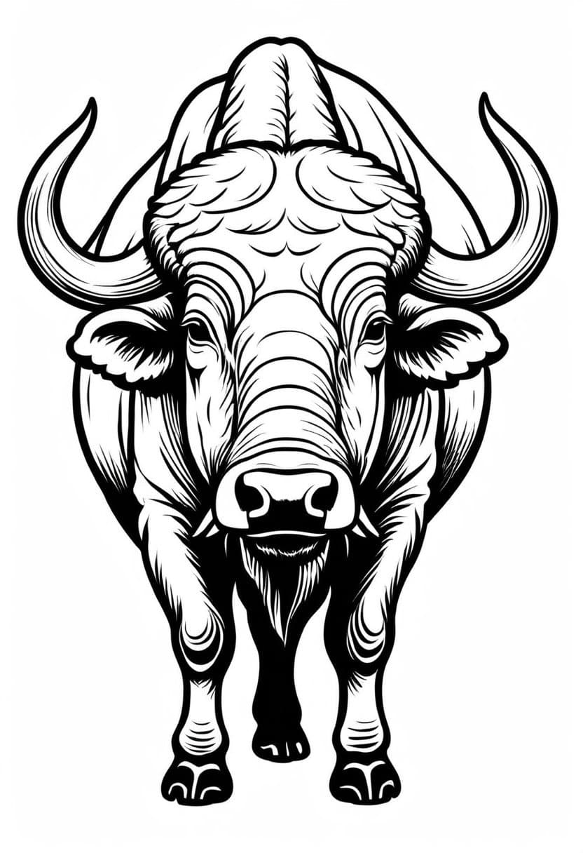 Buffalo Emblem — free printable coloring page to download and print