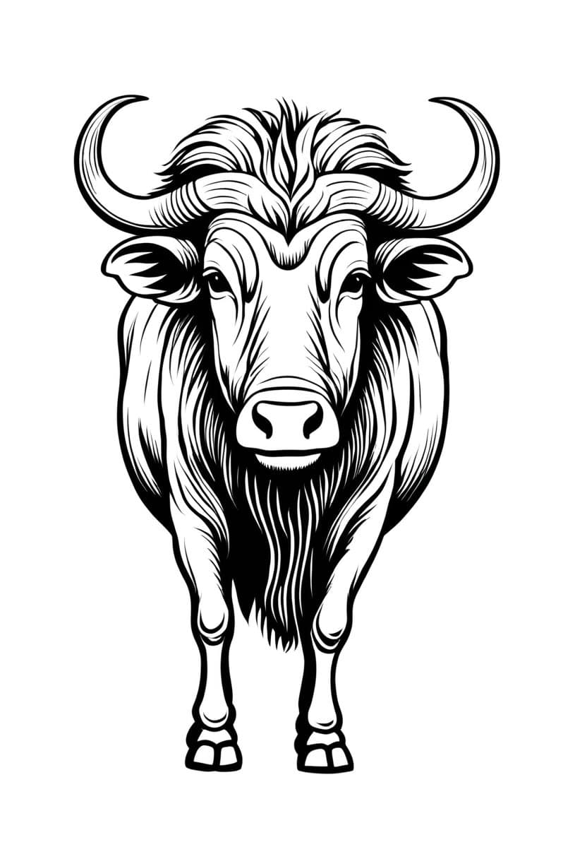 Bull Head Logo — free printable coloring page to download and print