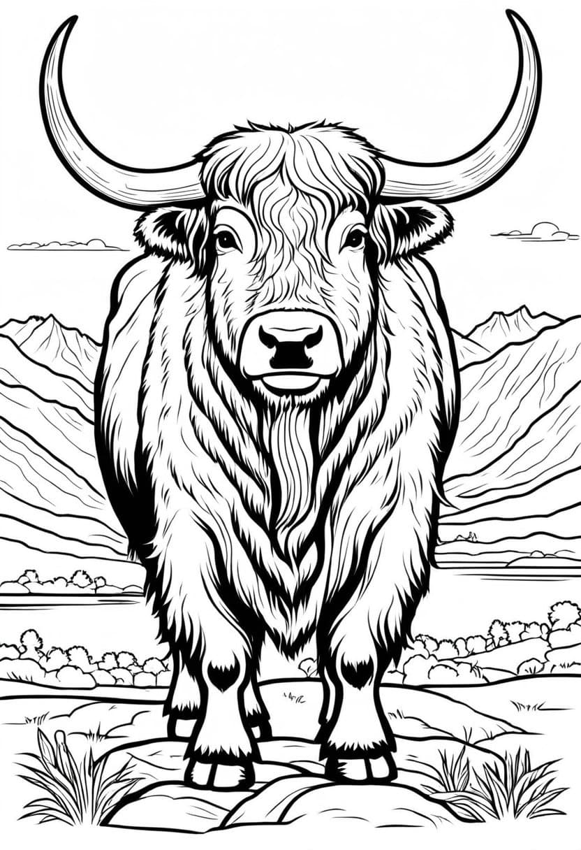 Bull in the Wild — free printable coloring page to download and print