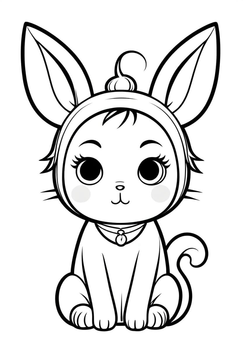 Bunny Babies Chillout — free printable coloring page to download and print
