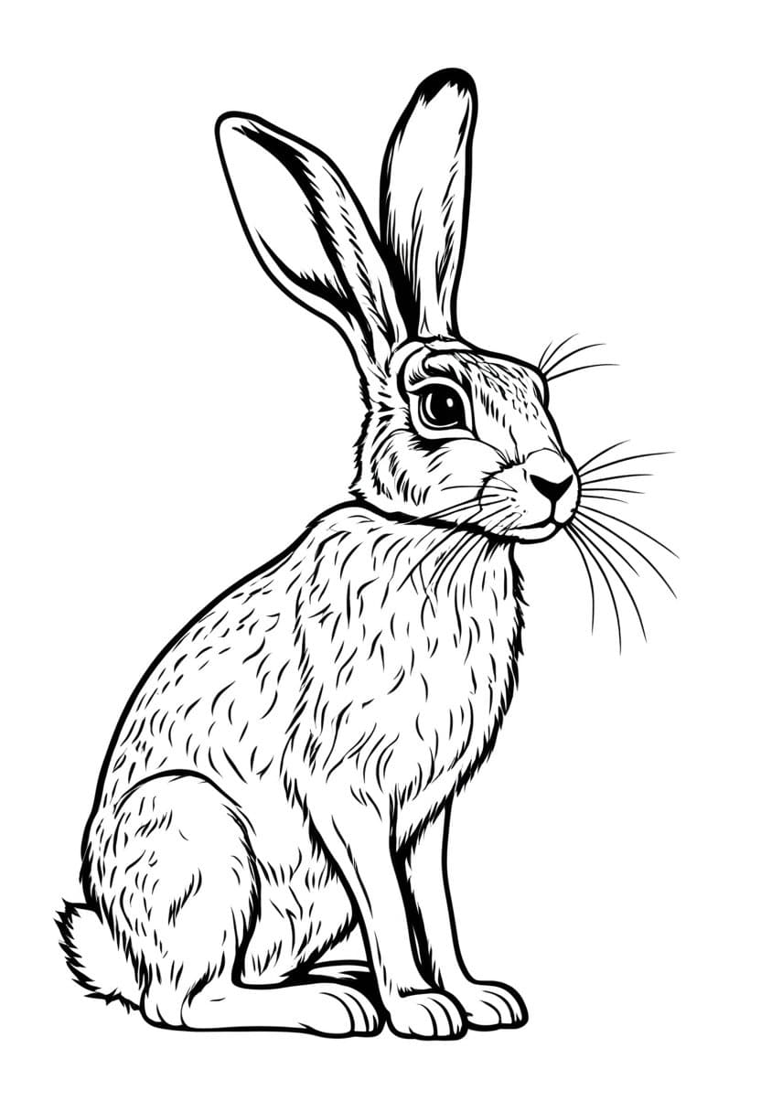 Bunny Delight — free printable coloring page to download and print