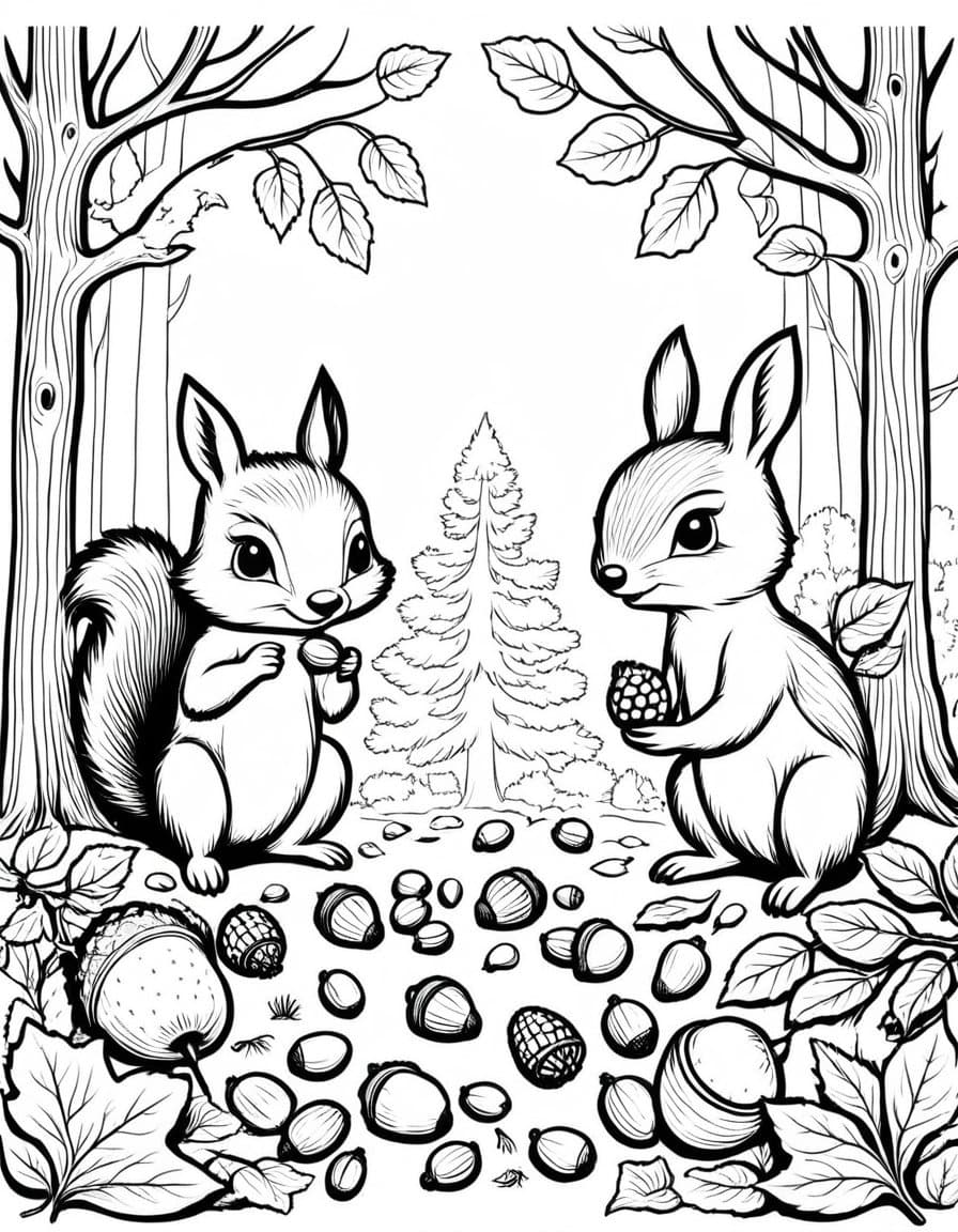 Bunny Egg Hunt — free printable coloring page to download and print