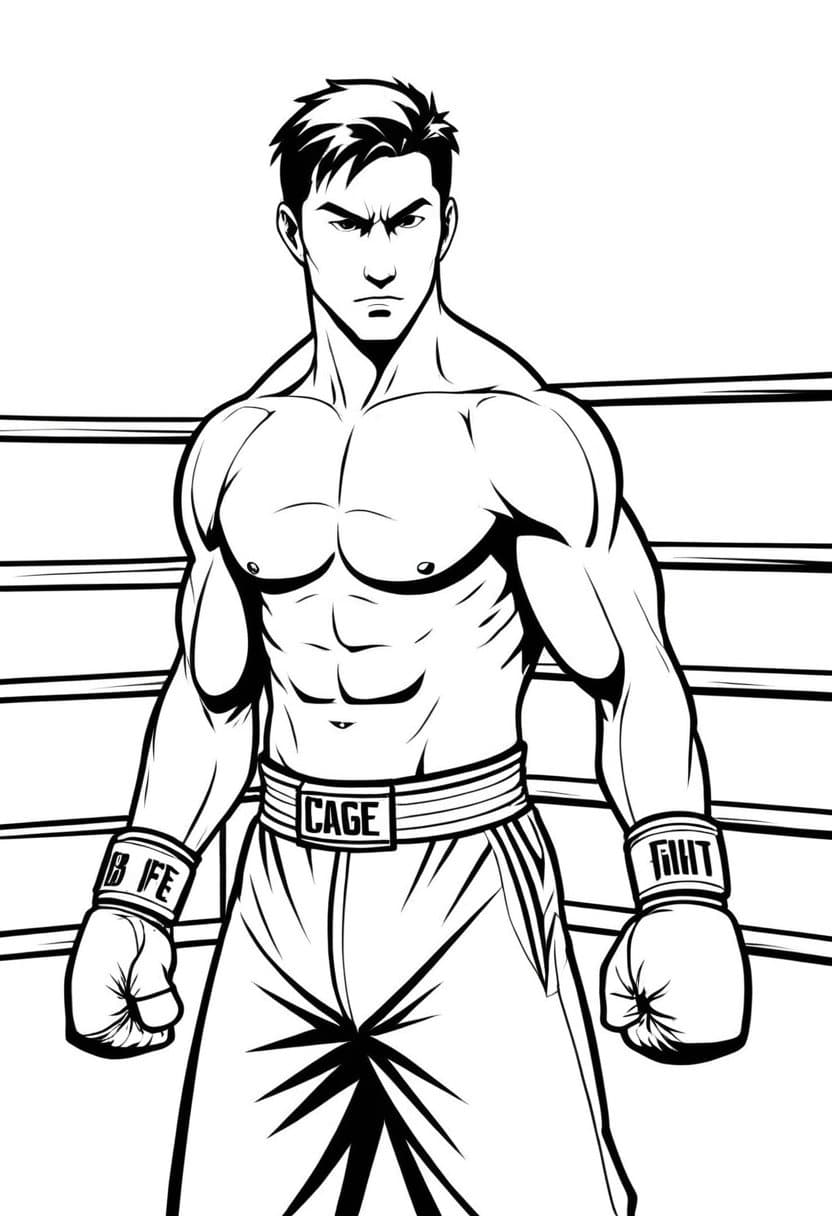 Cage Fighters Moment — free printable coloring page to download and print