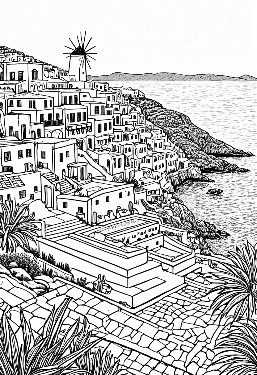 Cape Coast Village — free printable coloring page to download and print