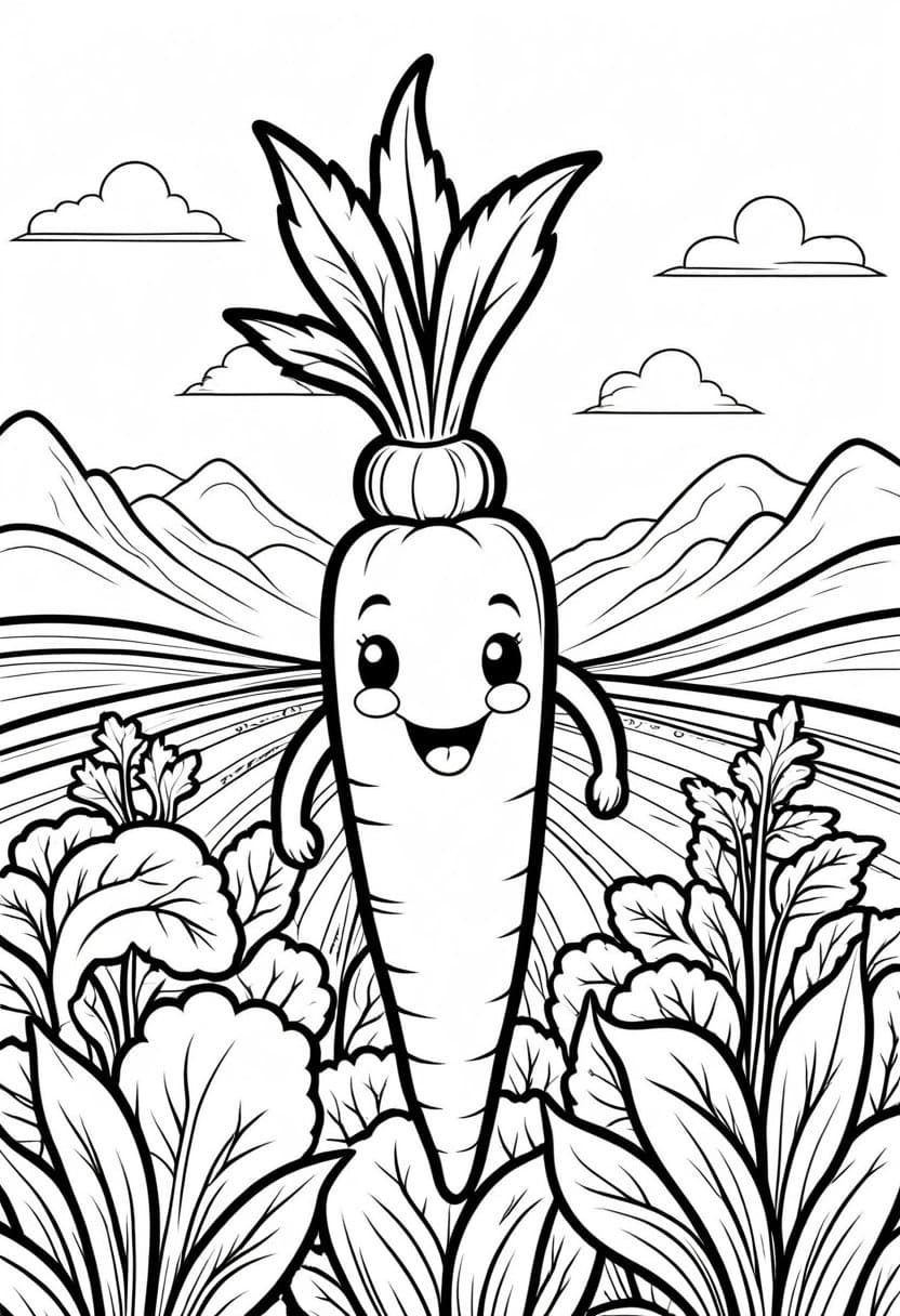 Carrot Cuties Field Trip — free printable coloring page to download and print