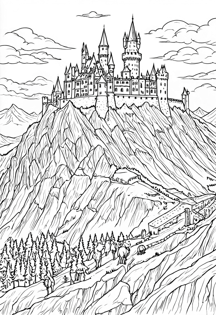 Castle Adventure — free printable coloring page to download and print
