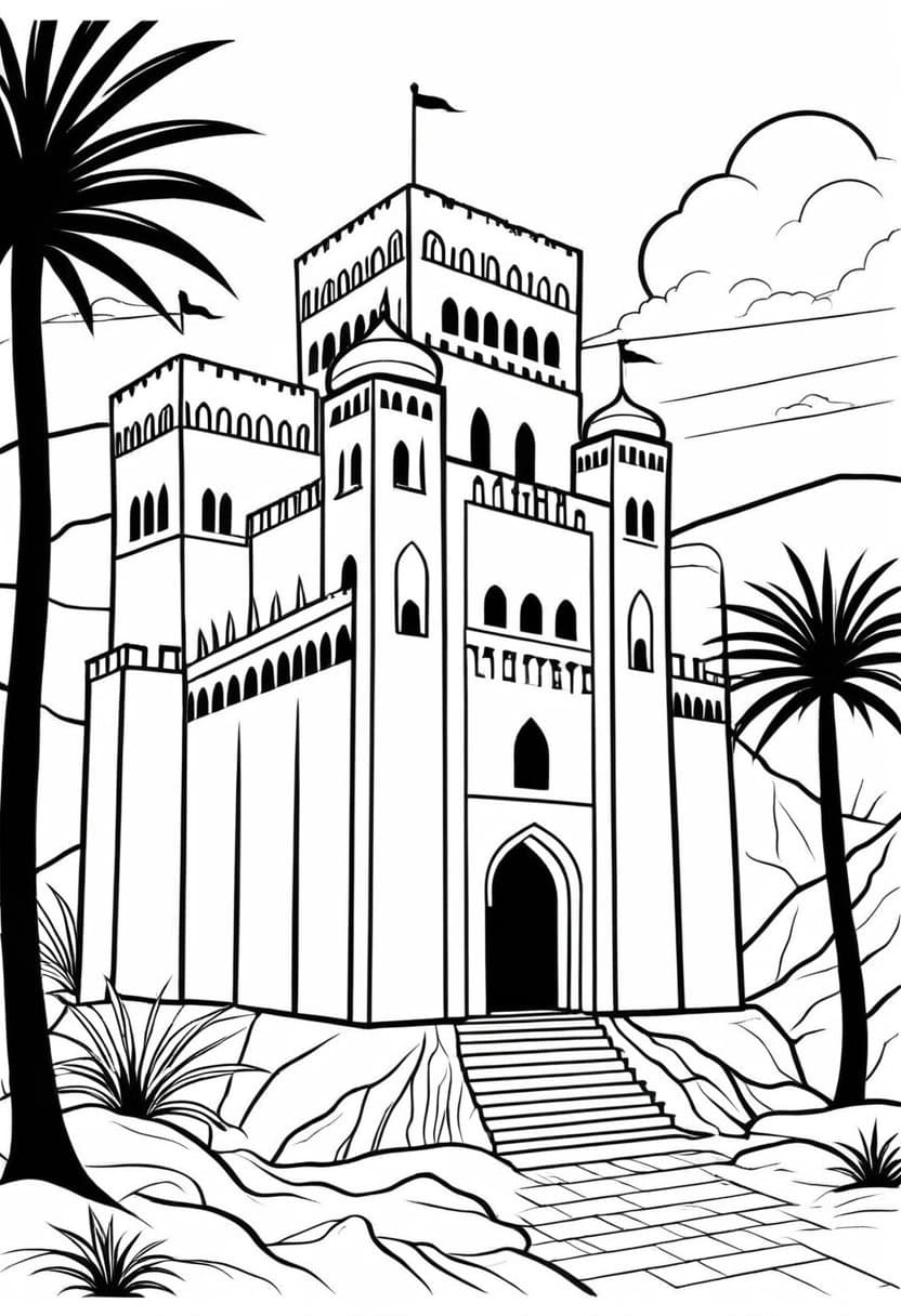Castle — free printable coloring page to download and print