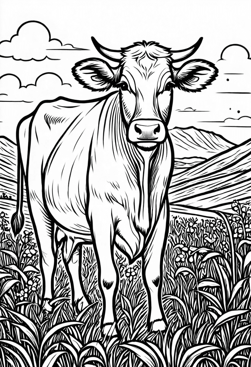 Cattle Country — free printable coloring page to download and print