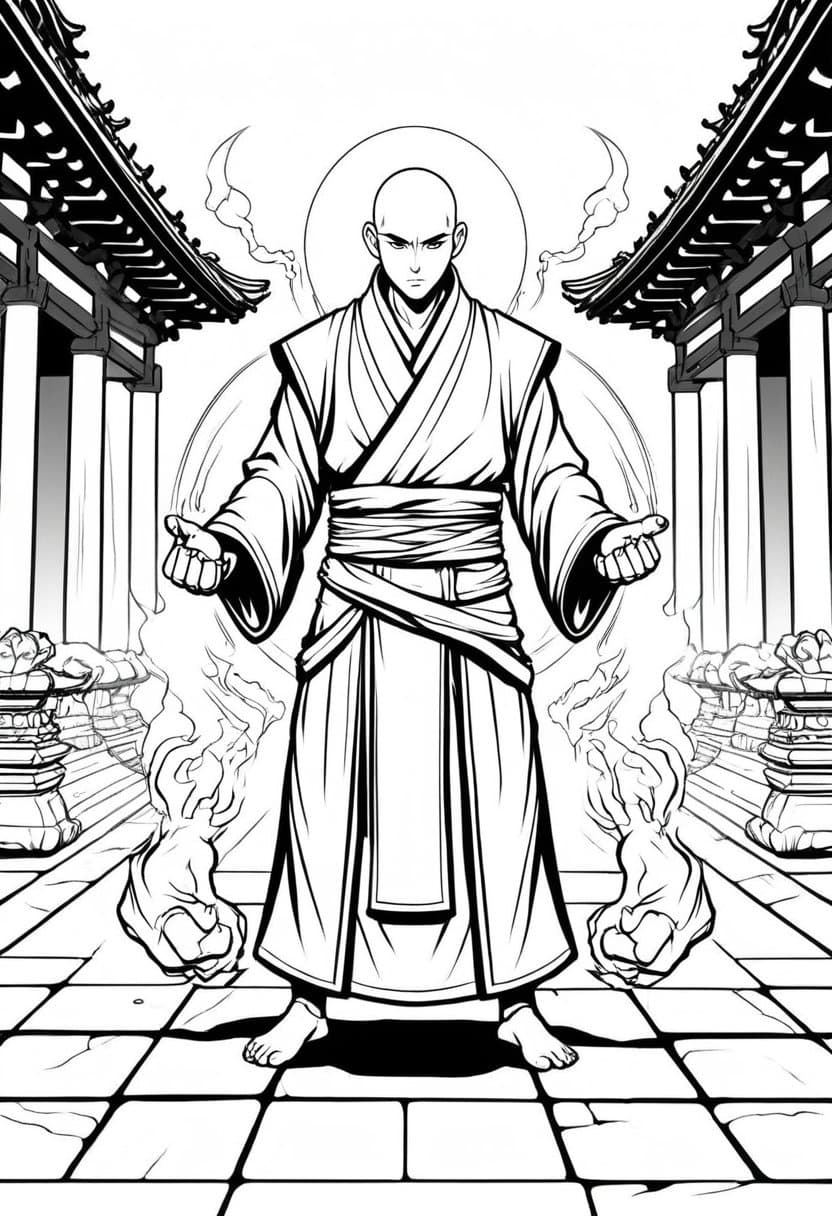 Chi Masters Battle — free printable coloring page to download and print