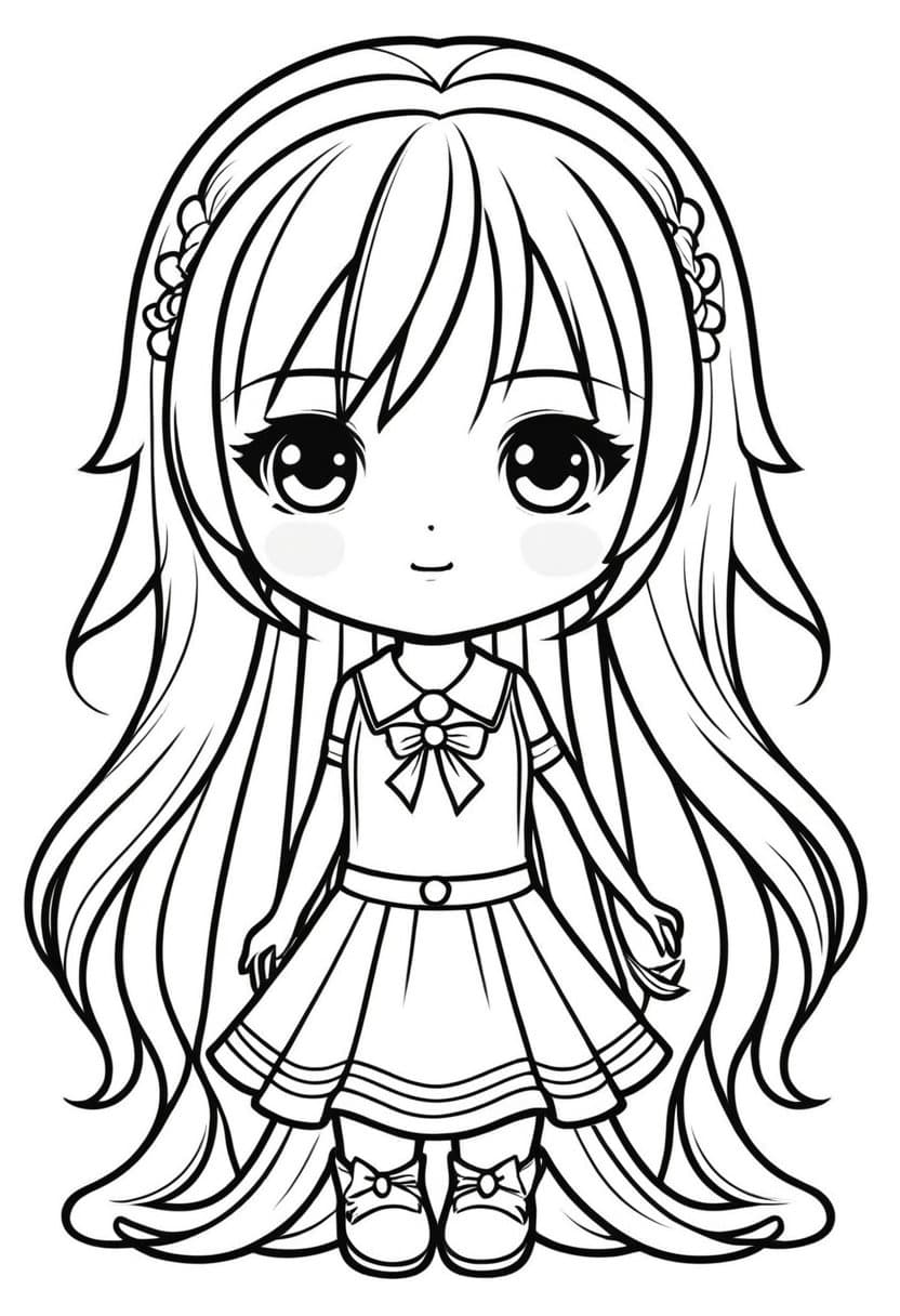 Chibi Kawaii Book 0001 — free printable coloring page to download and print