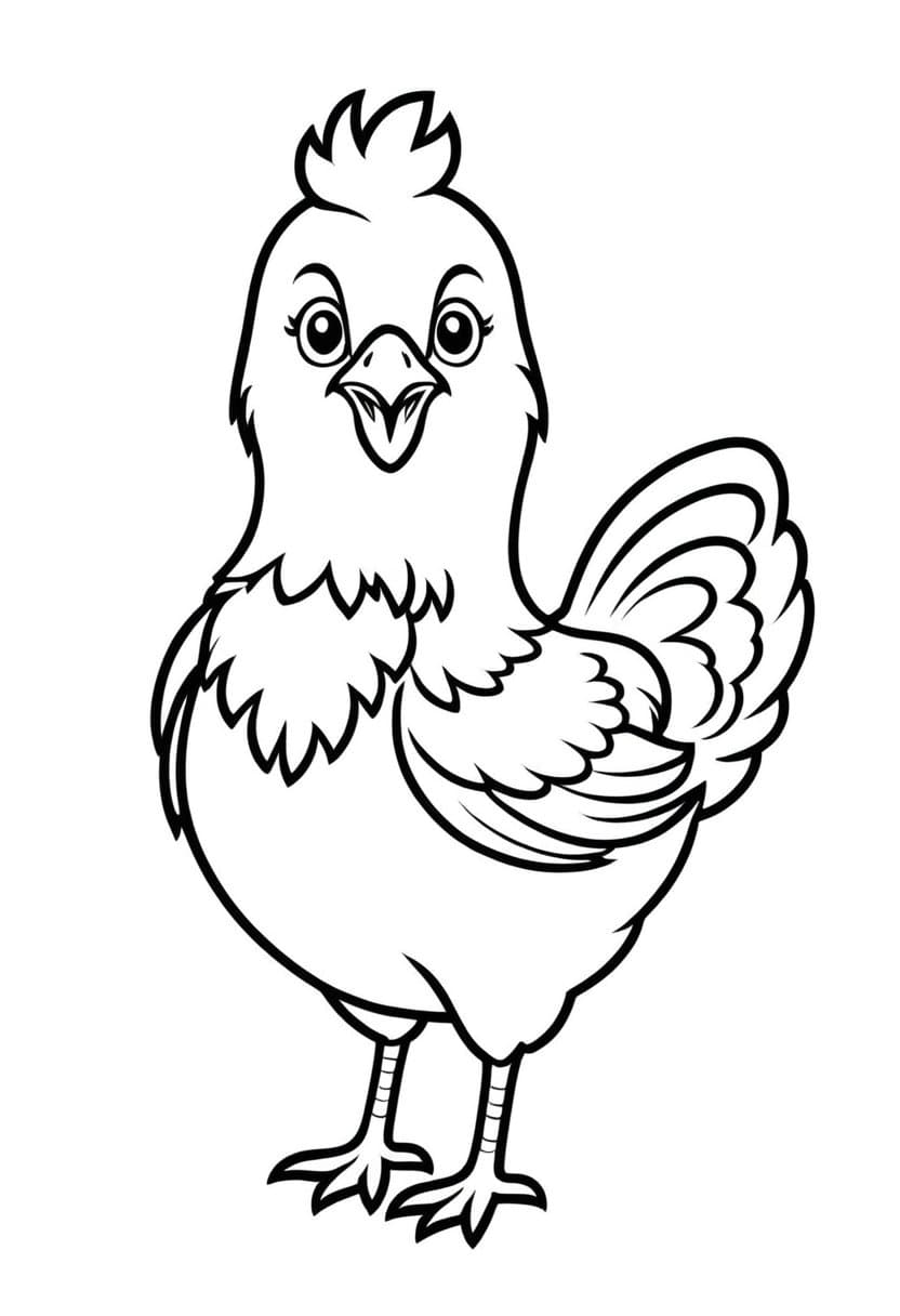 Chicken — free printable coloring page to download and print