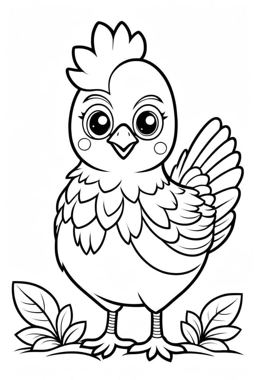 Chicken — free printable coloring page to download and print