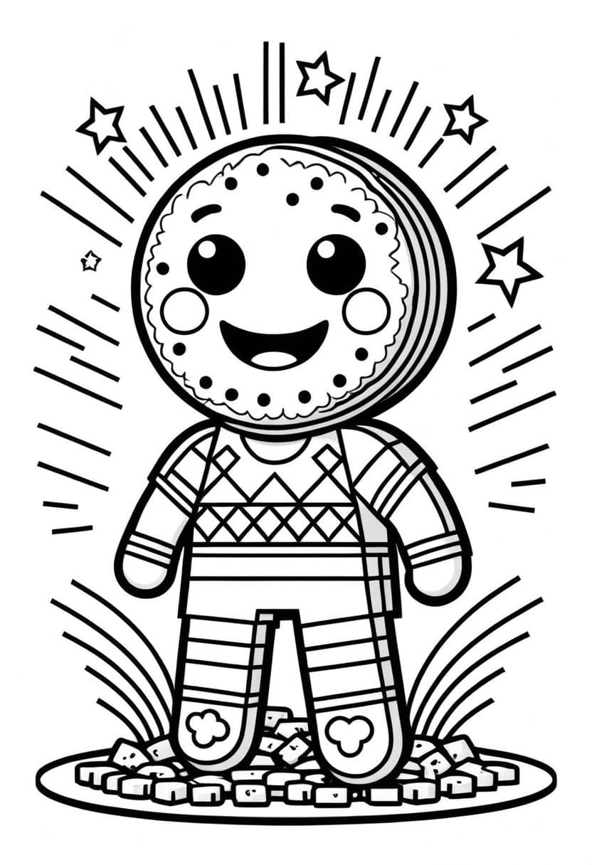 Chubby Cookie — free printable coloring page to download and print