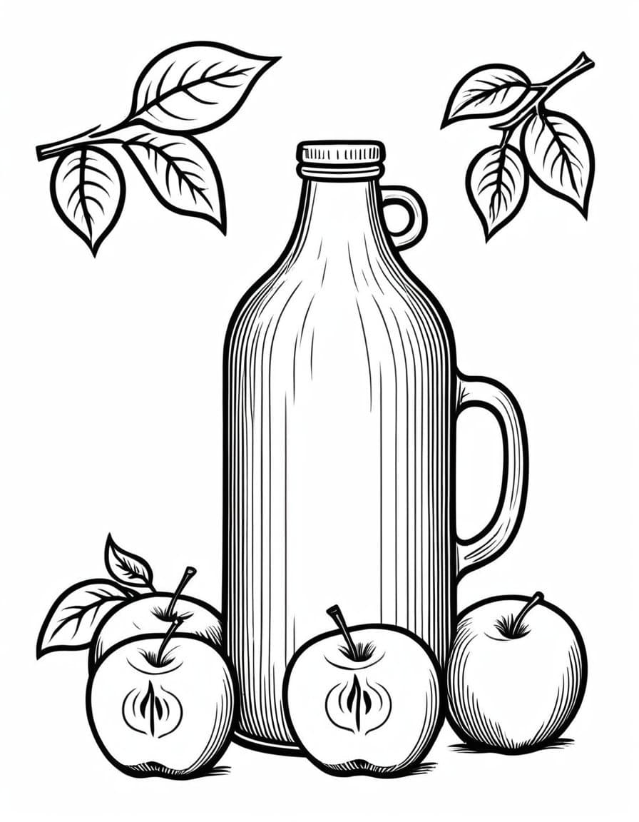 Cider Delights — free printable coloring page to download and print