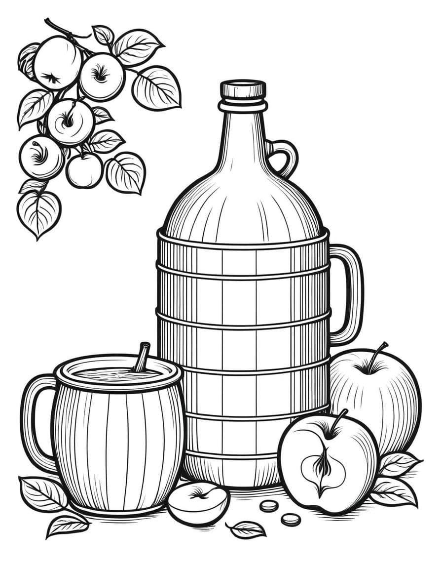Cider Making Kit — free printable coloring page to download and print