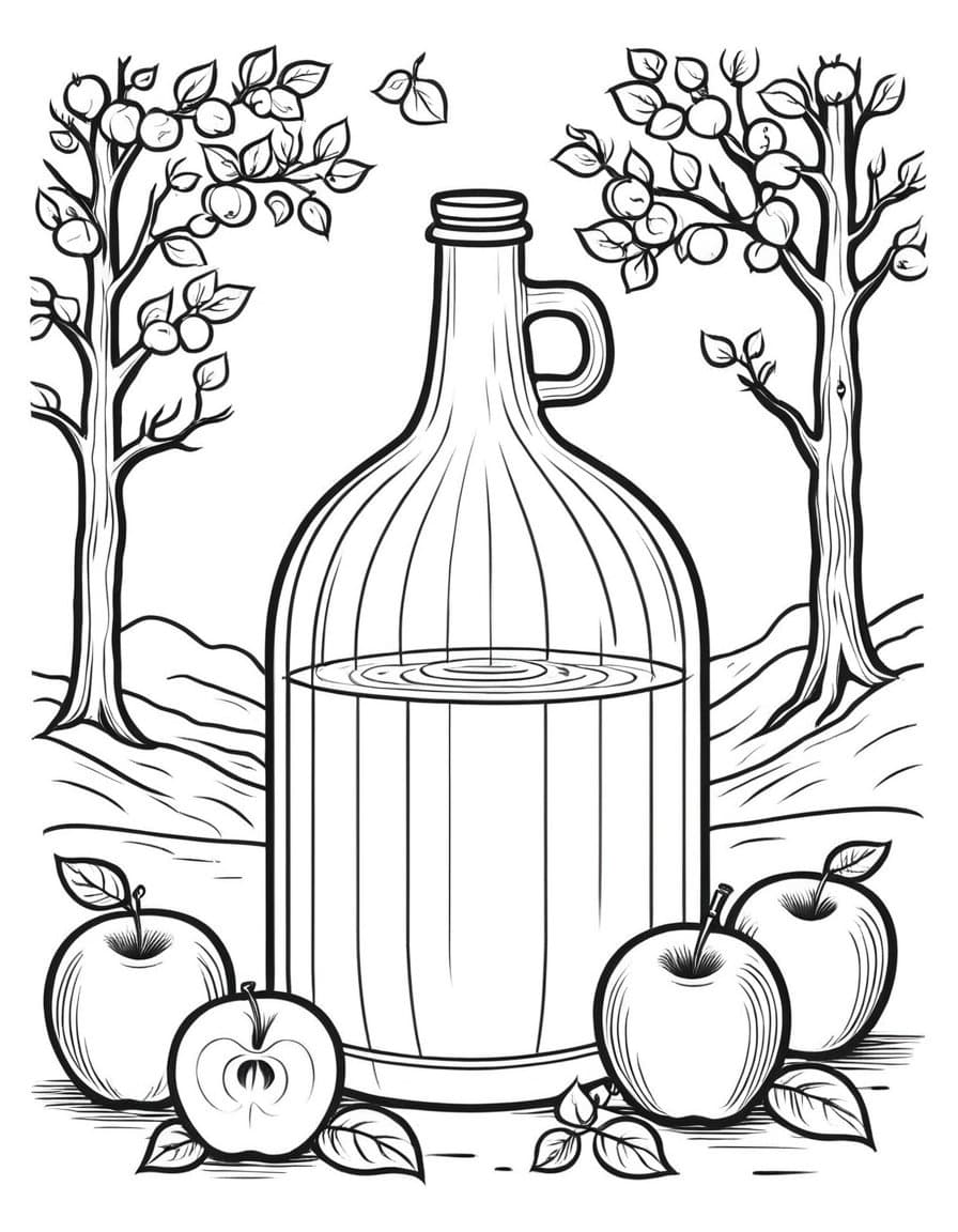 Cider Tasting Delights — free printable coloring page to download and print