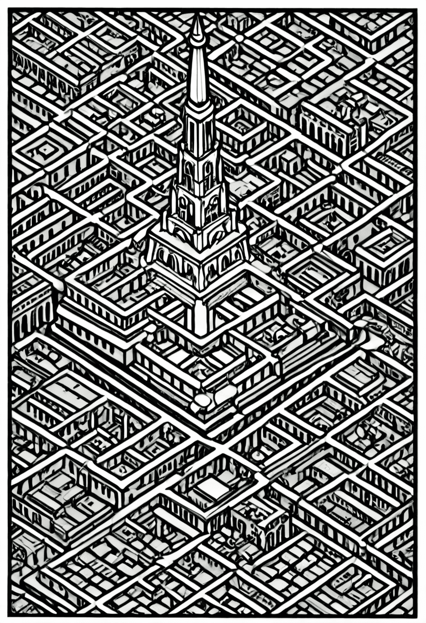City Complex — free printable coloring page to download and print