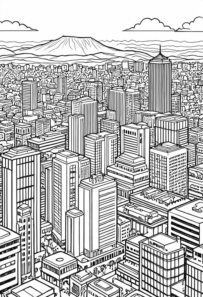 City Life — free printable coloring page to download and print