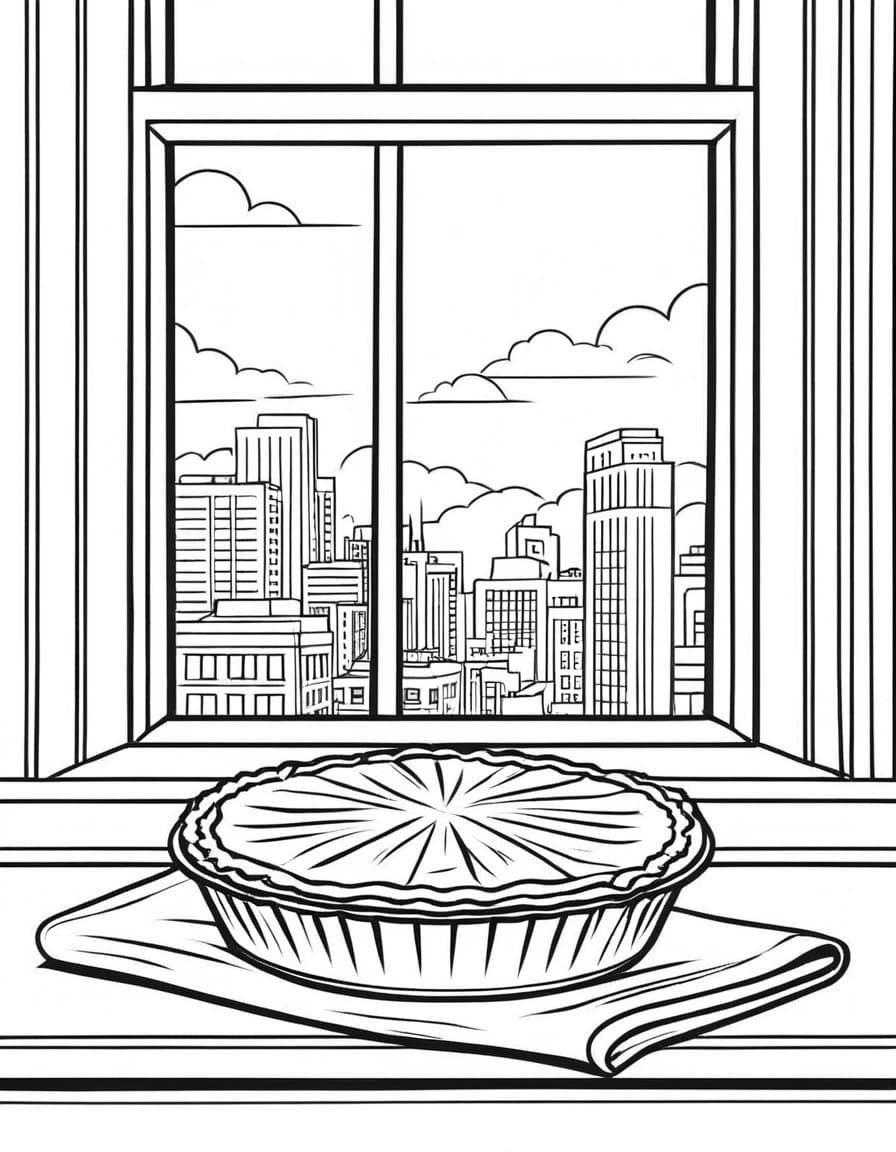 City View Pie — free printable coloring page to download and print