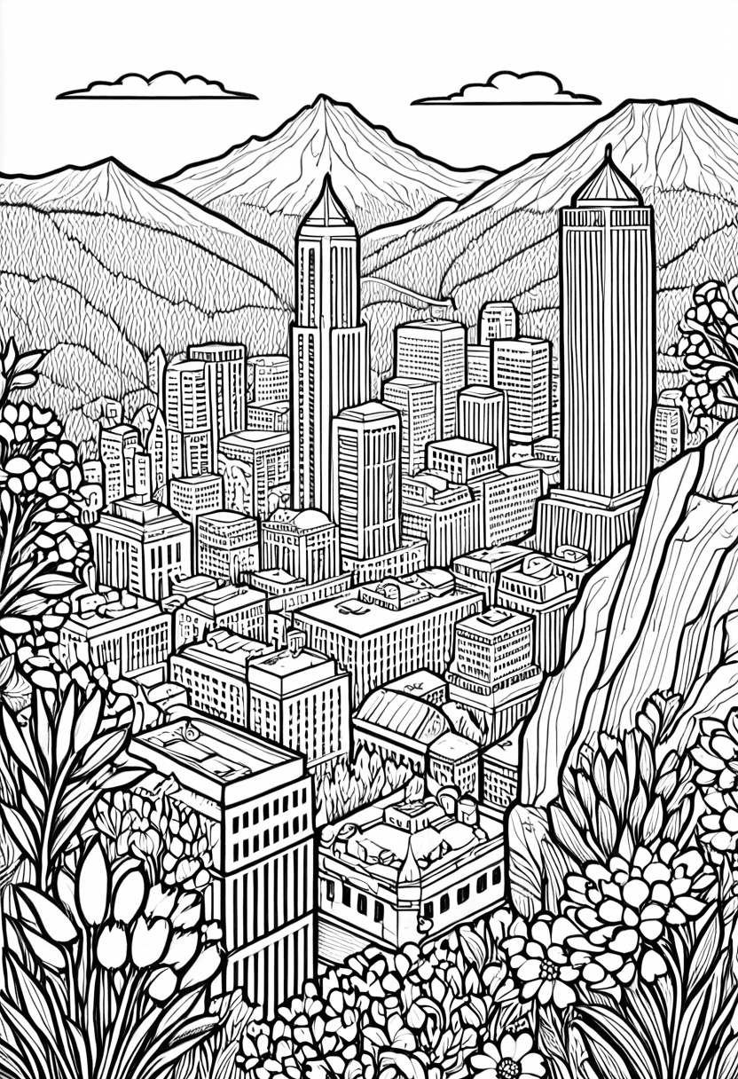 Cityscape Art — free printable coloring page to download and print