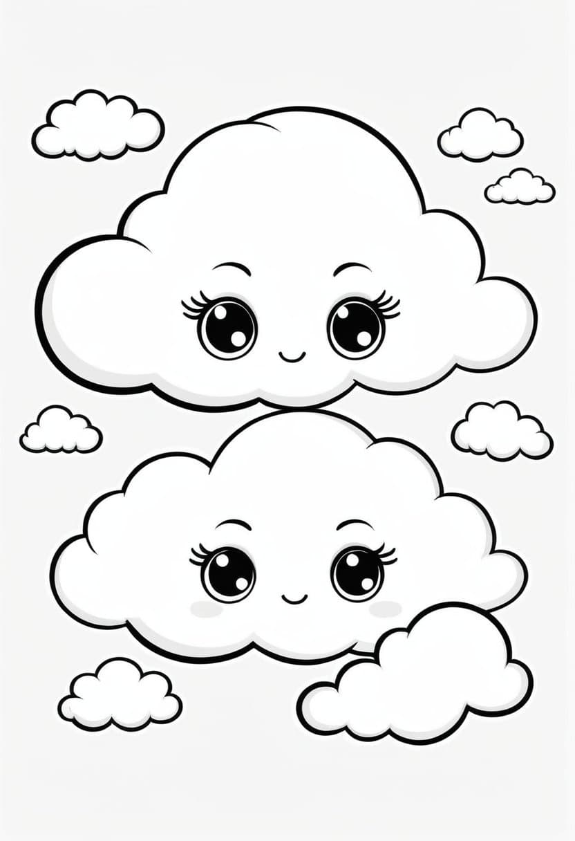 Cloud Fun — free printable coloring page to download and print