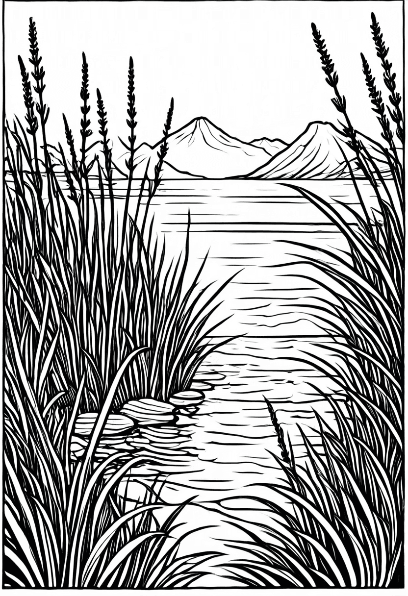 Coastal Pathway — free printable coloring page to download and print
