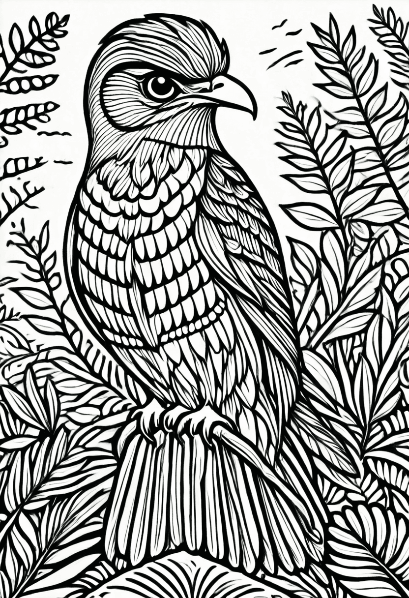 Colorful Bird — free printable coloring page to download and print