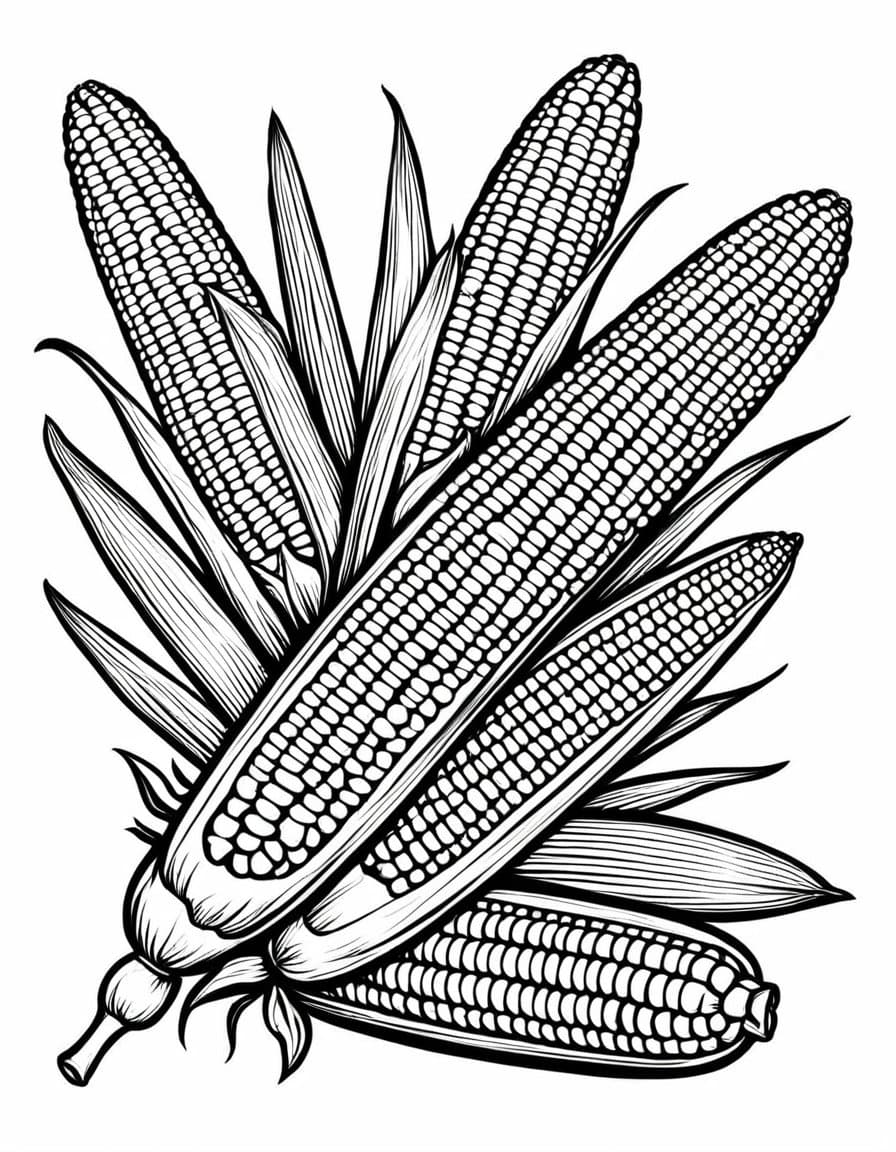 Cornucopia Harvest — free printable coloring page to download and print