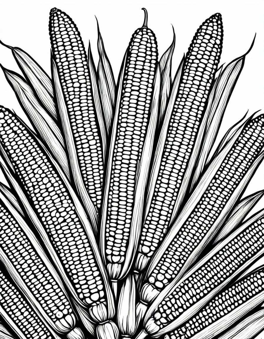 Cornucopia Harvest — free printable coloring page to download and print