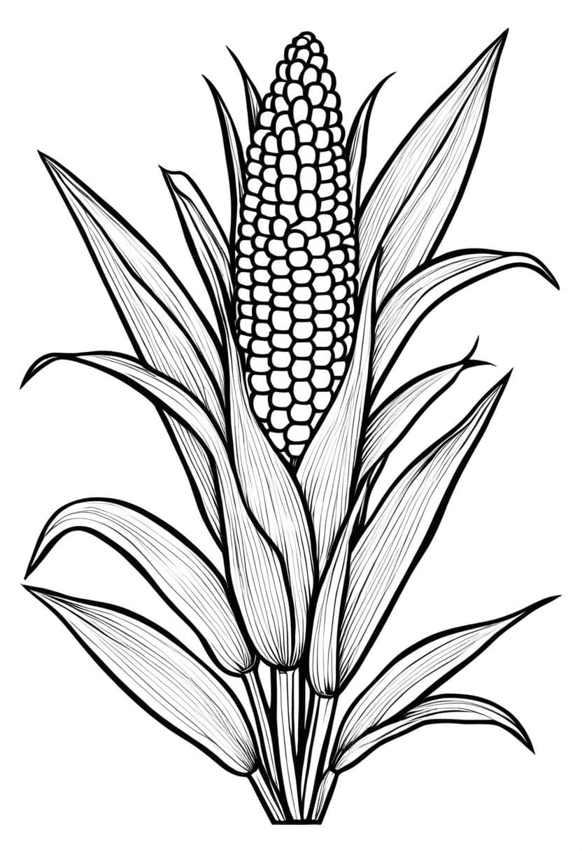 Corny Delight — free printable coloring page to download and print