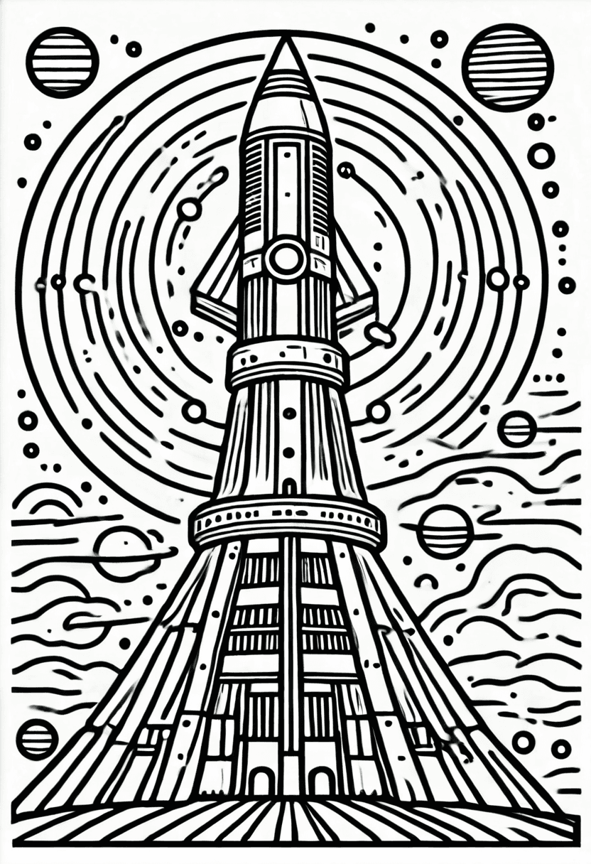 Cosmic Blast — free printable coloring page to download and print