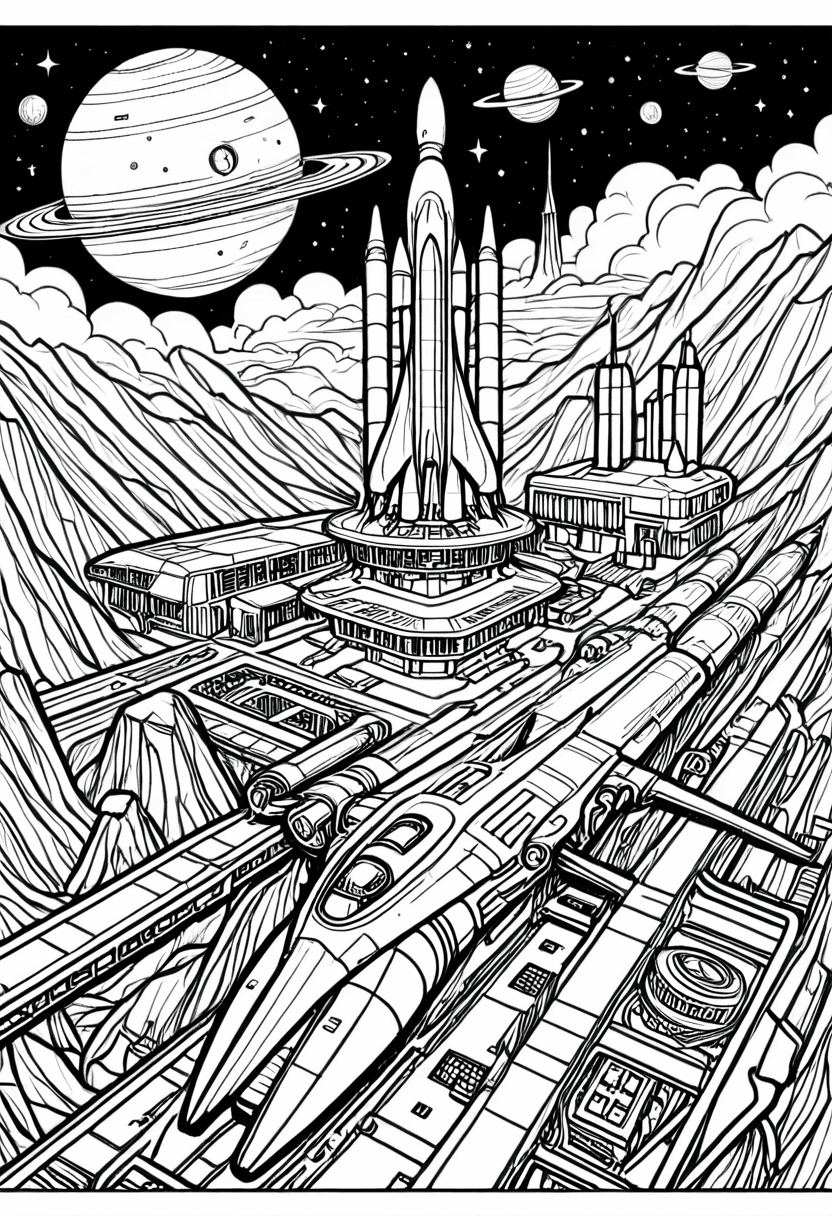 Cosmic Dreamscape — free printable coloring page to download and print