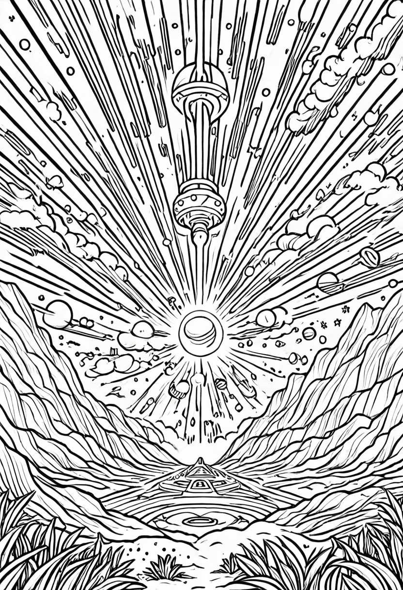 Cosmic Landscape — free printable coloring page to download and print