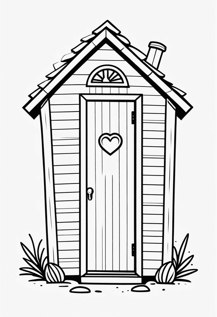 Cozy Cabin — free printable coloring page to download and print