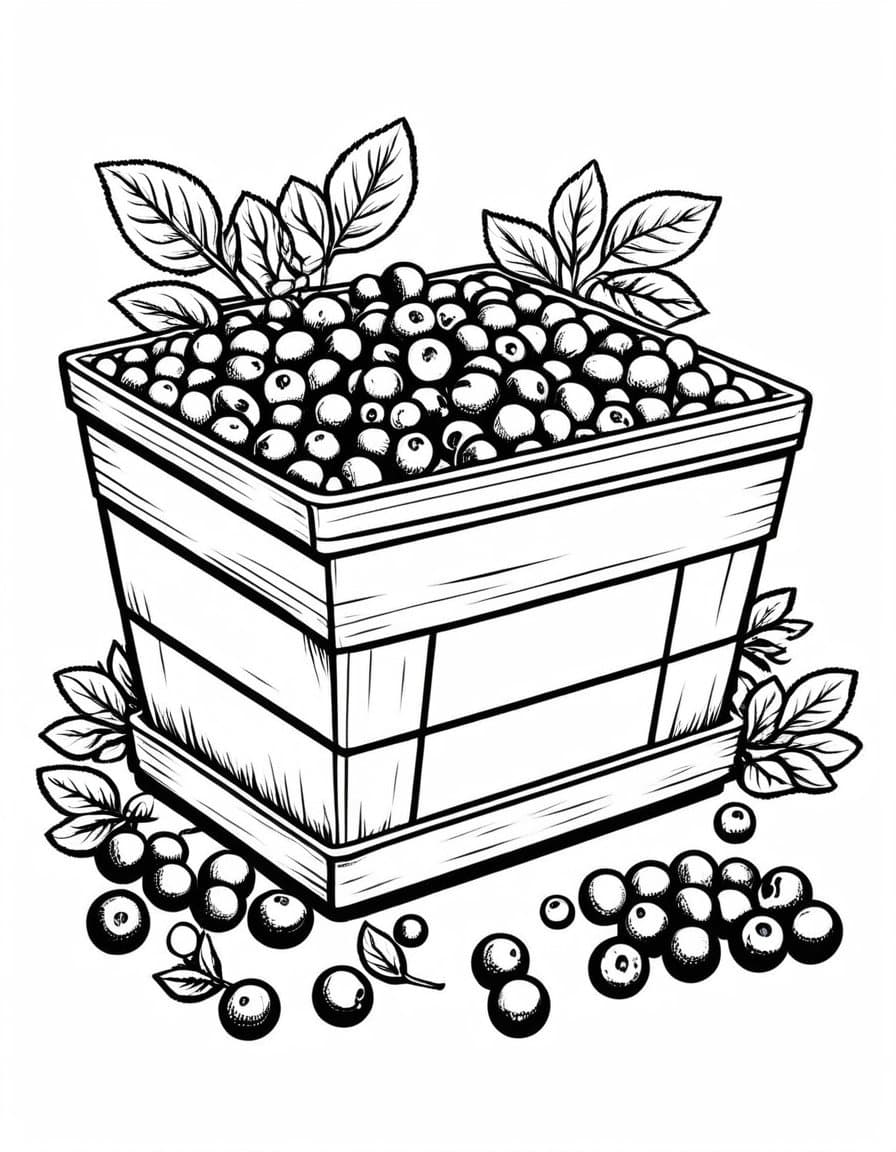 Cranberry Harvest Bounty — free printable coloring page to download and print