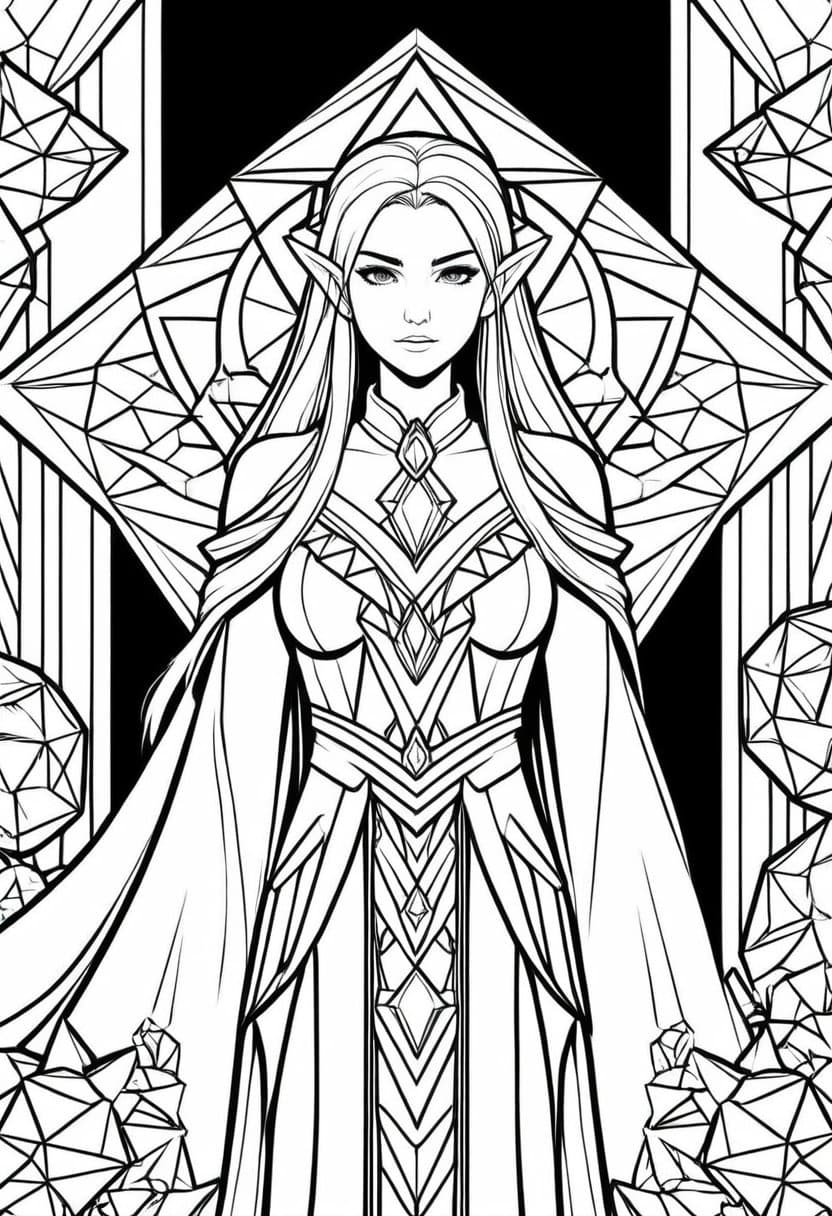 Crystal Mage Art — free printable coloring page to download and print