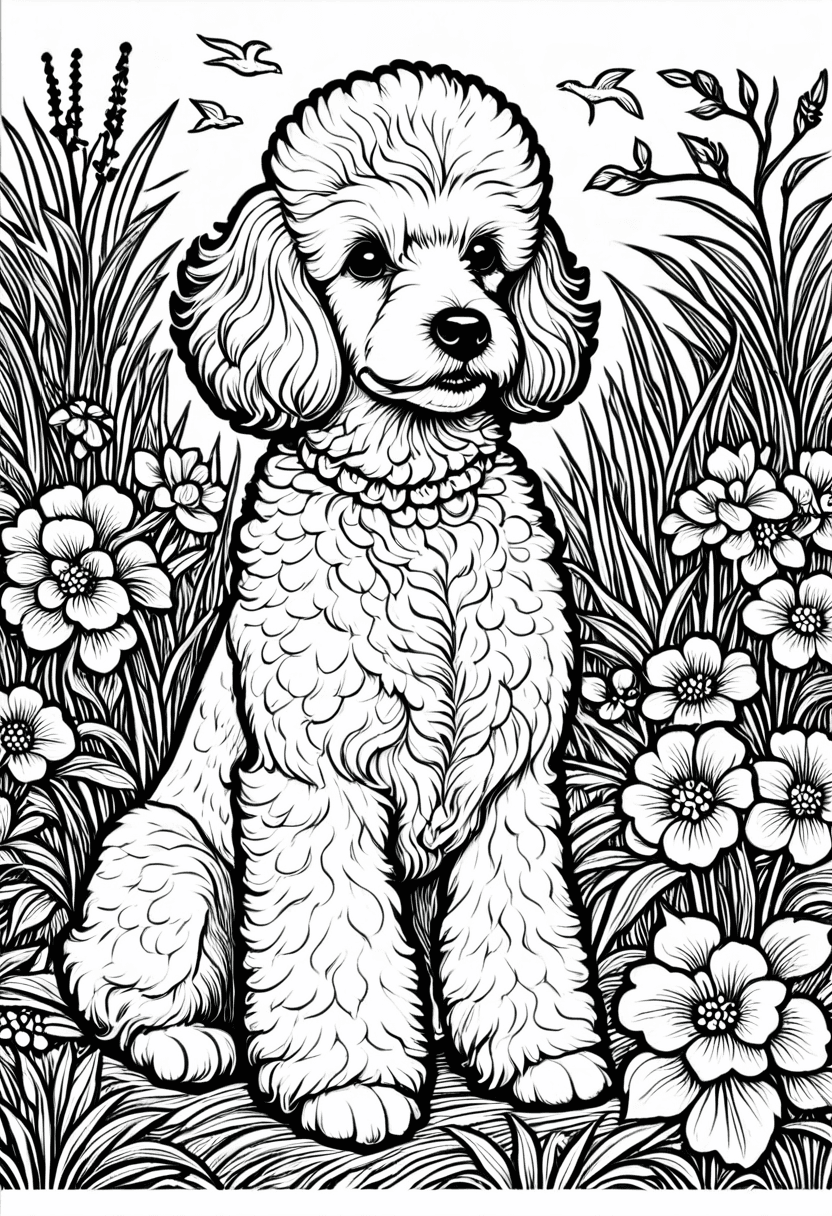 Cuddly Canine — free printable coloring page to download and print