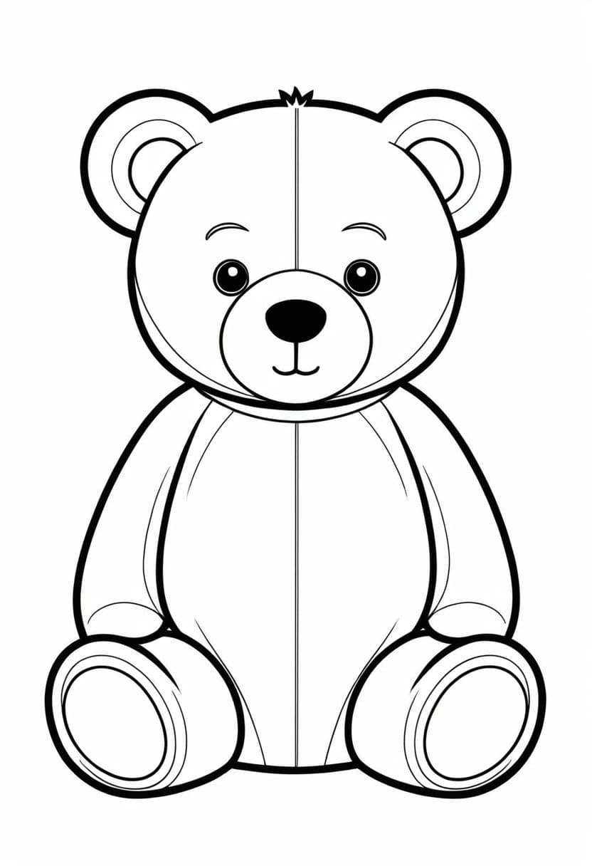 Cuddly Teddy Bear — free printable coloring page to download and print