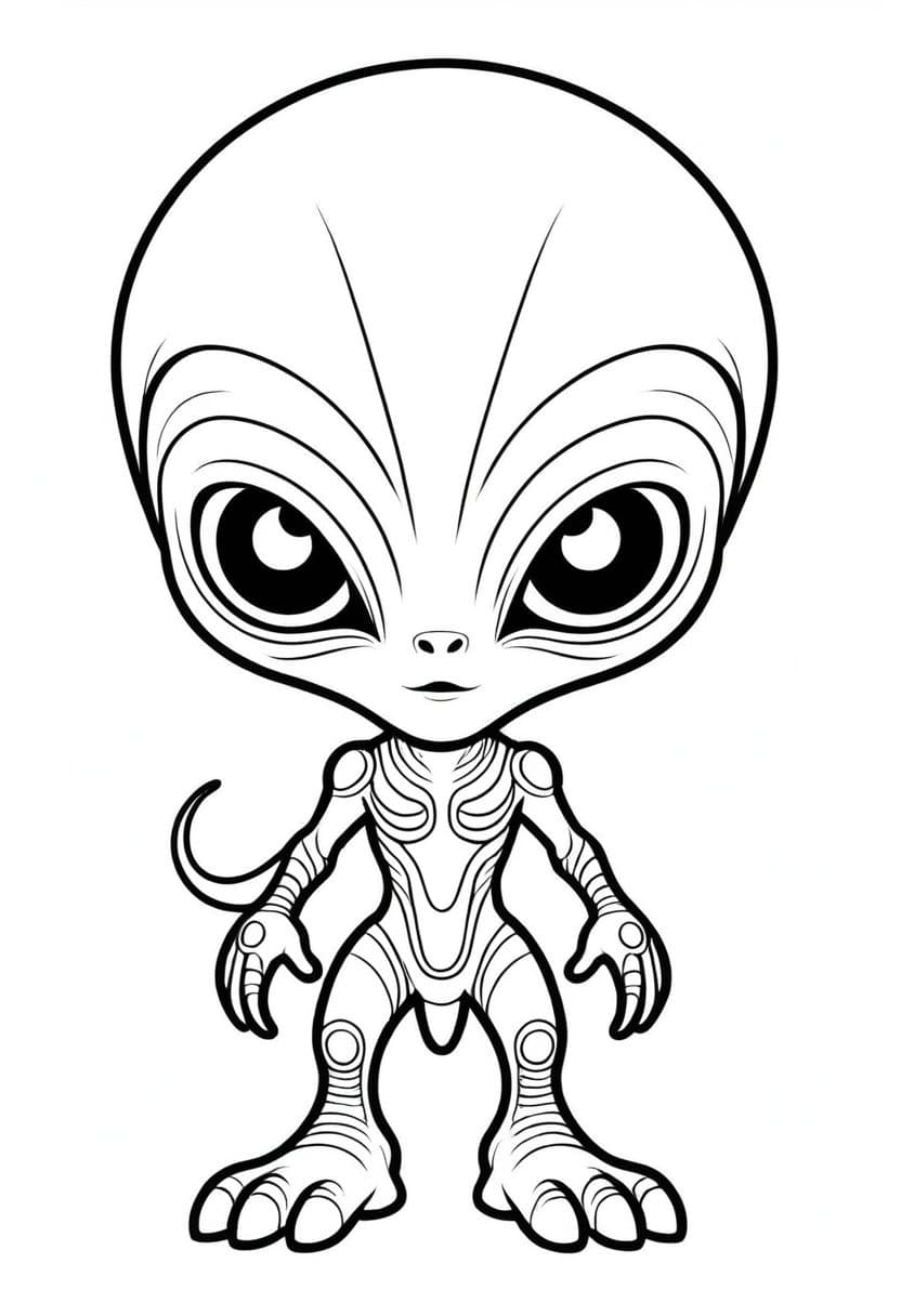 Cute ET — free printable coloring page to download and print