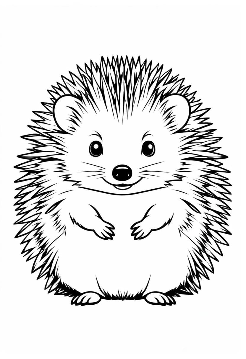 Cute Hedgehog Image — free printable coloring page to download and print